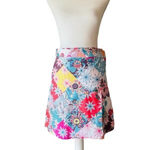 Rip Curl Colorful Patchwork Swim Skirt Cover Up Size Small
